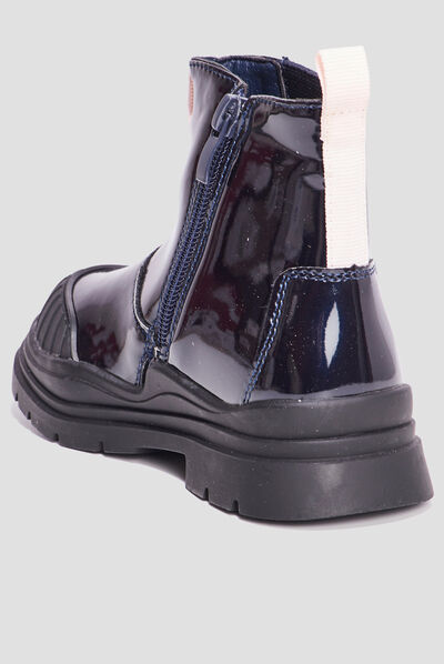 Bottines vernies à semelle épaisse noir fille