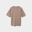 T-shirt col rond coupe relax coton &eacute;pais gris homme