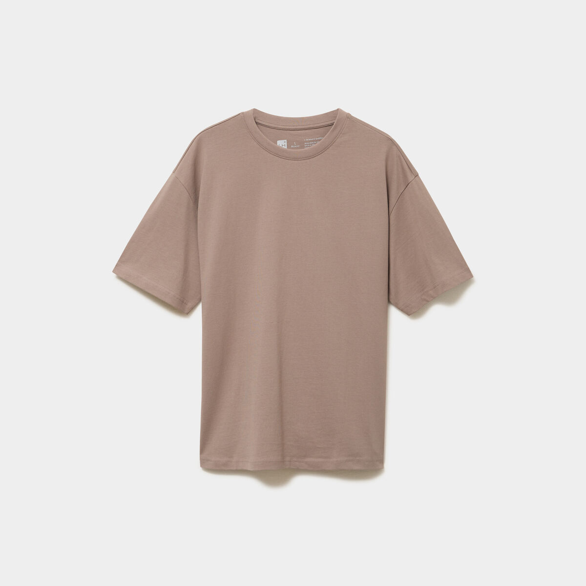 T-shirt col rond coupe relax coton &eacute;pais gris homme