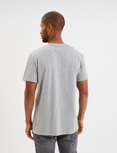 T-shirt droit en coton manches courtes gris homme