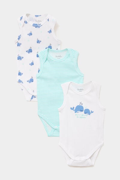 Lot 3 bodies US sans manches bleu turquoise b&eacute;b&eacute;