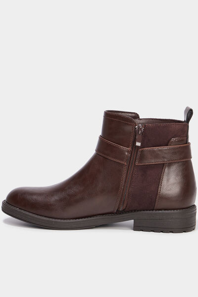 Bottines avec boucles et talons marron femme