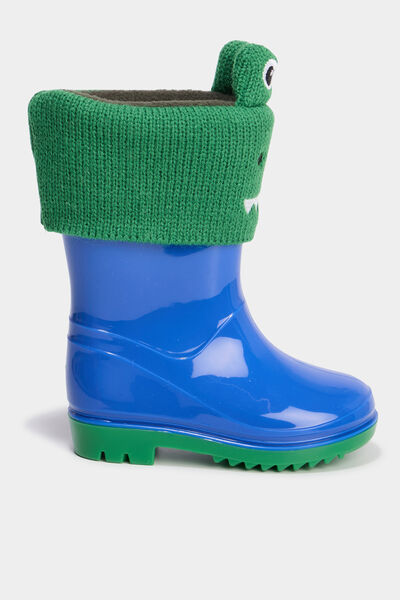 Bottes de pluie chaussettes amovibles bleu b&eacute;b&eacute; gar&ccedil;on
