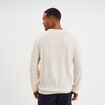 Pull col rond manches longues ecru homme