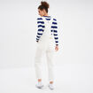 Salopette en jean mom boutonn&eacute;e ecru femme