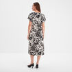 Robe midi évasée boucle au col Mosquitos noir femme