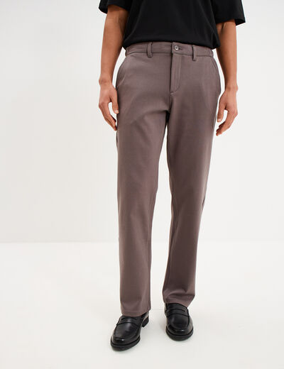 Pantalon chino regular taille &eacute;lastiqu&eacute;e gris fonc&eacute; homme