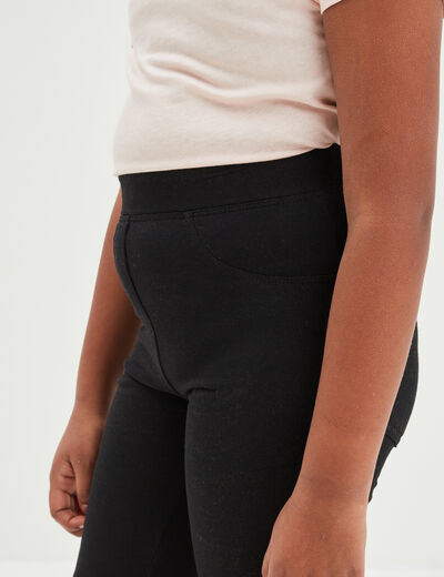 Pantalon tregging flare en molleton noir fille
