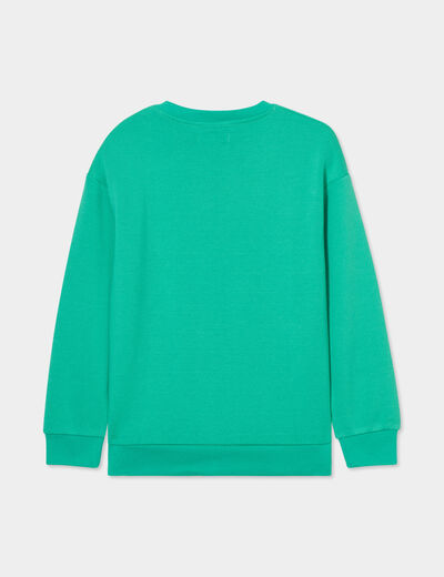 Sweat col rond manches longues vert menthe garçon