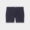 Bermuda ajusté taille haute bleu foncé femme grande taille
