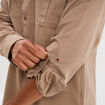 Chemise manches retroussables taupe homme
