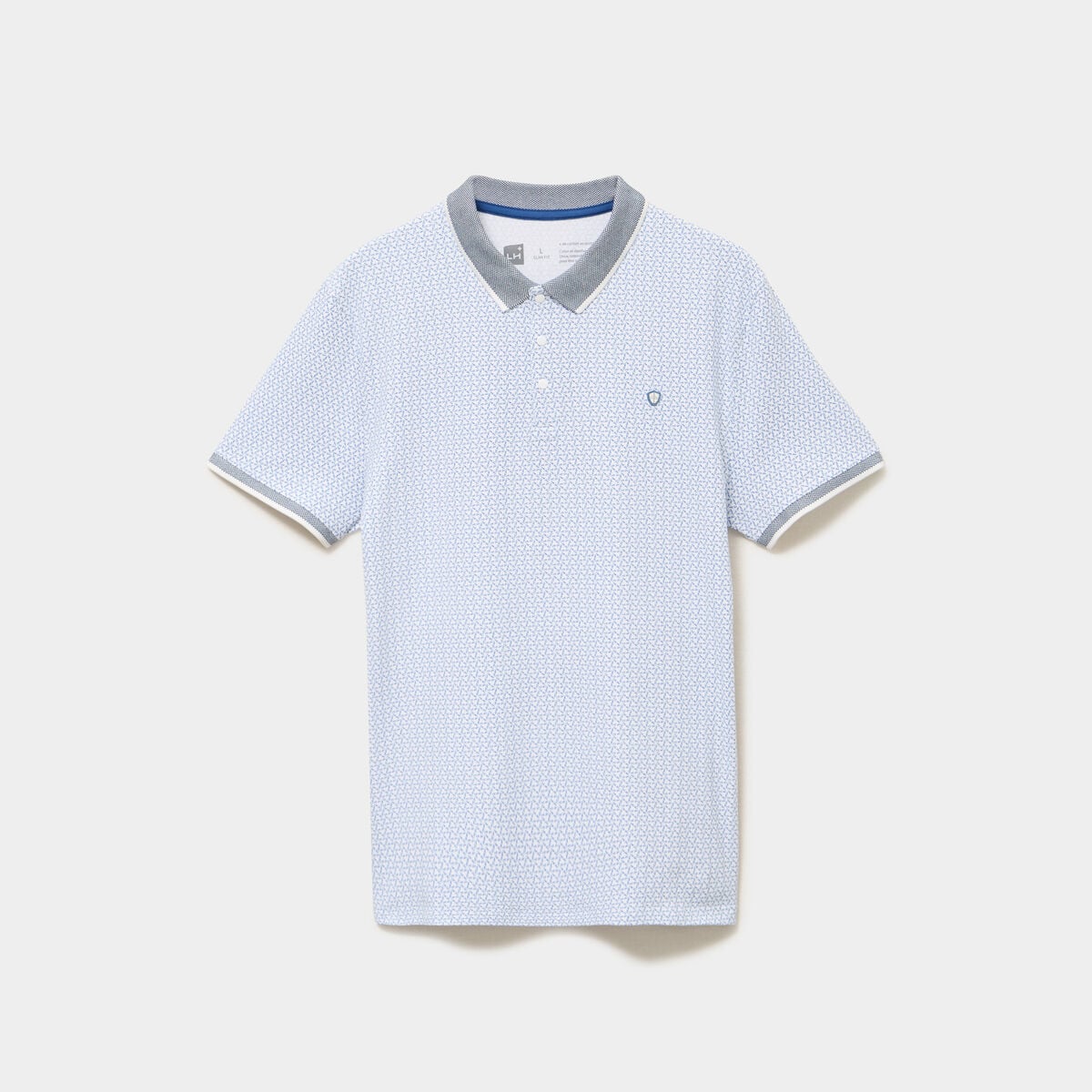 Polo slim manches courtes stretch blanc homme