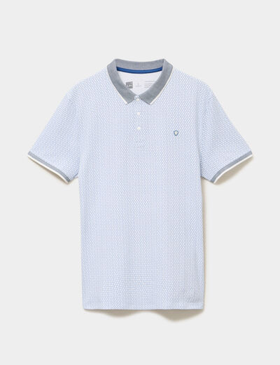 Polo slim manches courtes stretch blanc homme