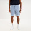 Bermuda short chino droit coton stretch bleu gris homme