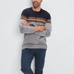 Pull manches longues gris homme