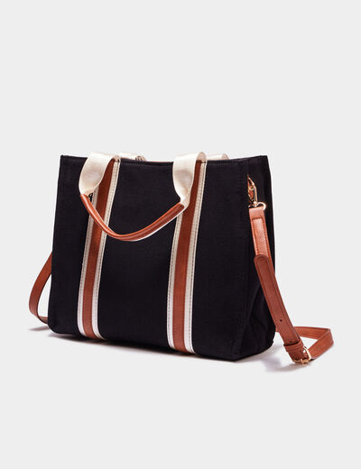 Sac &agrave; main avec bandouli&egrave;re noir femme