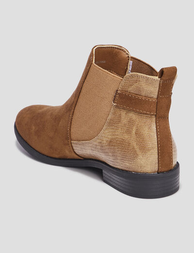 Bottines chelsea avec boucles marron femme