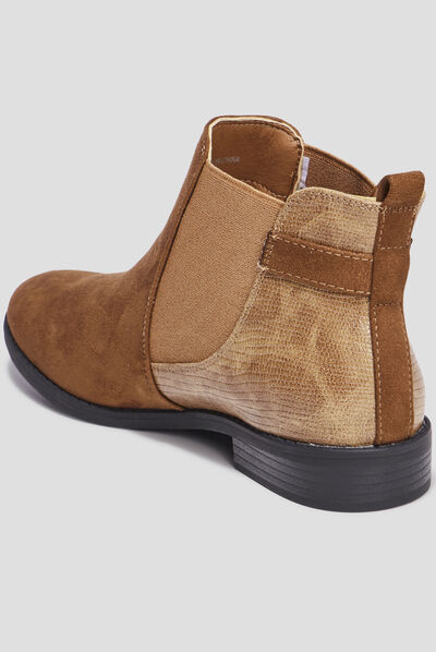 Bottines chelsea avec boucles marron femme