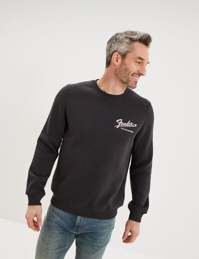 Sweat molleton manches longues Fender noir homme