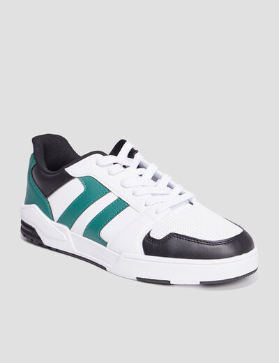 Tennis basses à lacets blanc homme