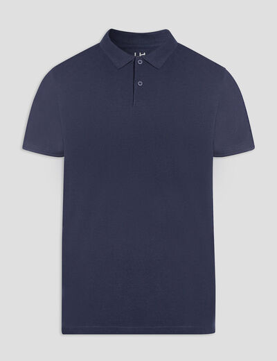 Polo en coton manches courtes bleu marine homme