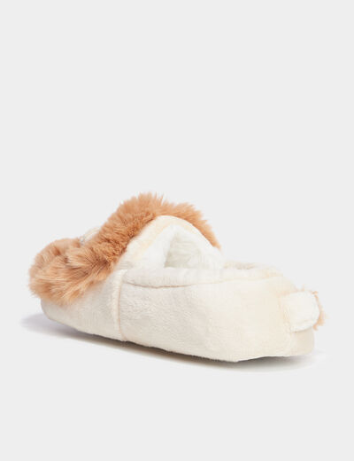 Chaussons fausse fourrure marron clair garçon