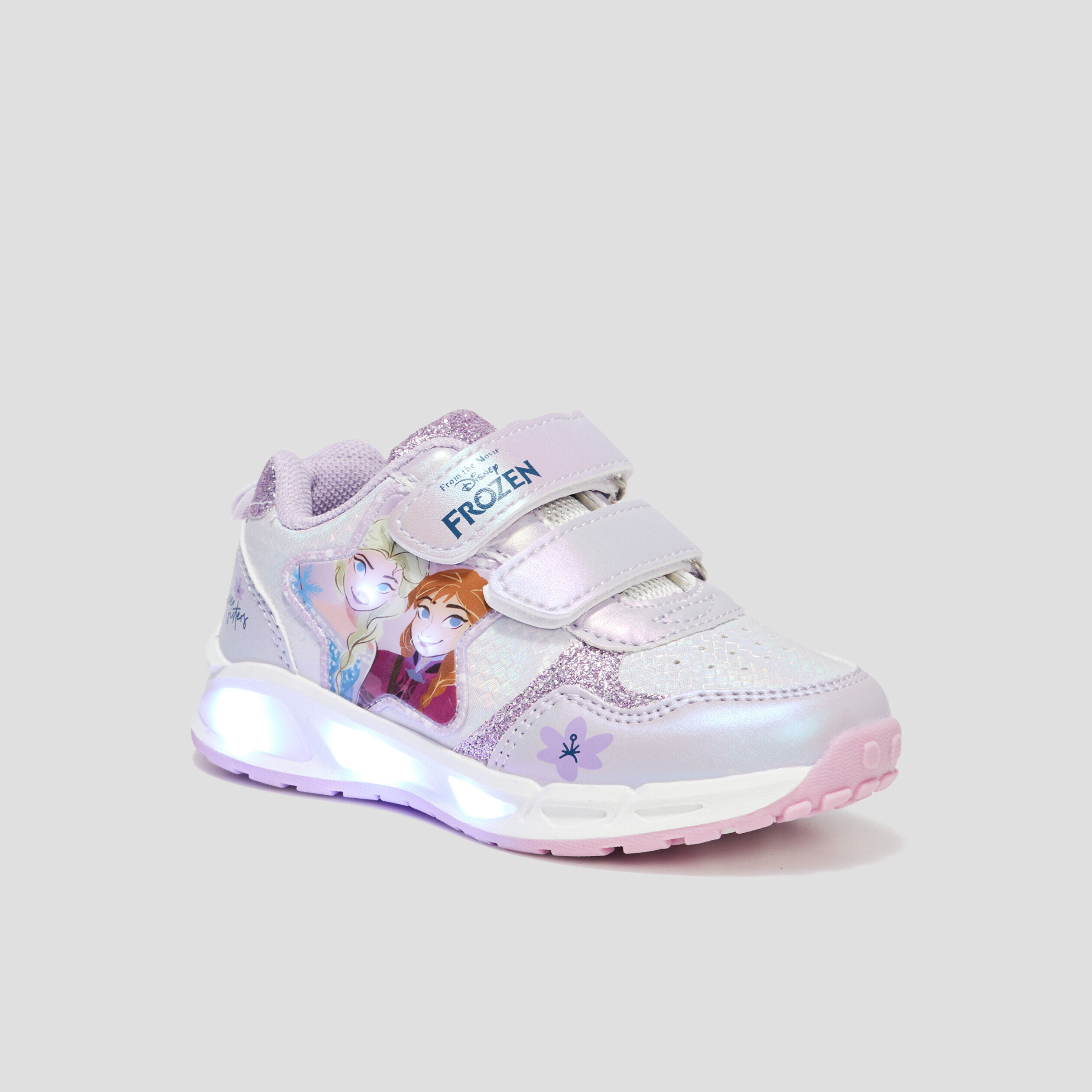 Baskets running lumineuses Frozen violet fille