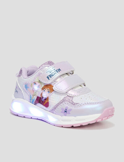 Baskets running lumineuses Frozen violet fille