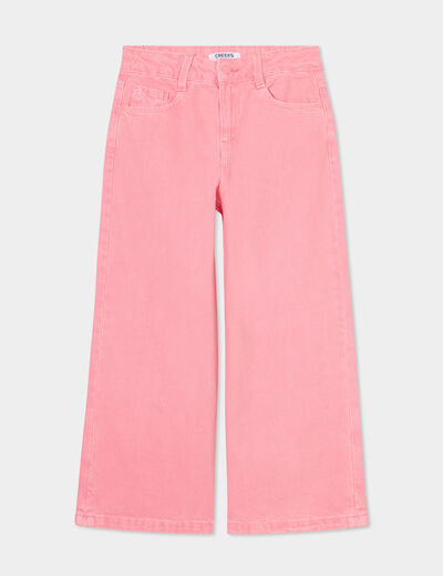 Pantalon large 5 poches coton Creeks rose fille
