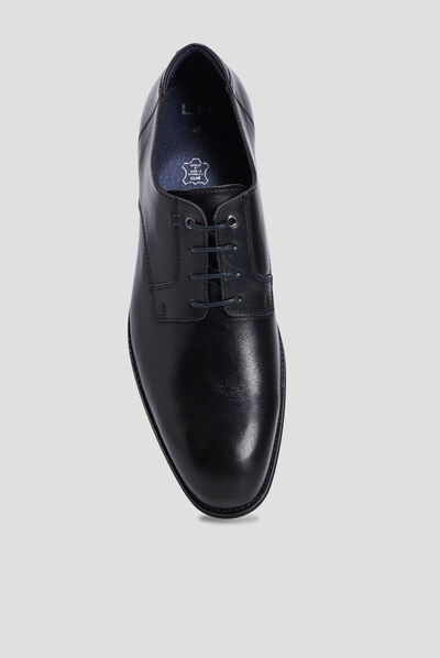 Derbies à lacets en cuir noir homme