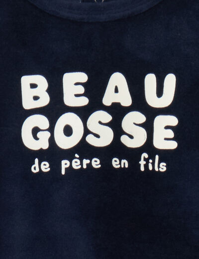 Dors-bien manches longues boutonn&eacute; bleu marine b&eacute;b&eacute;