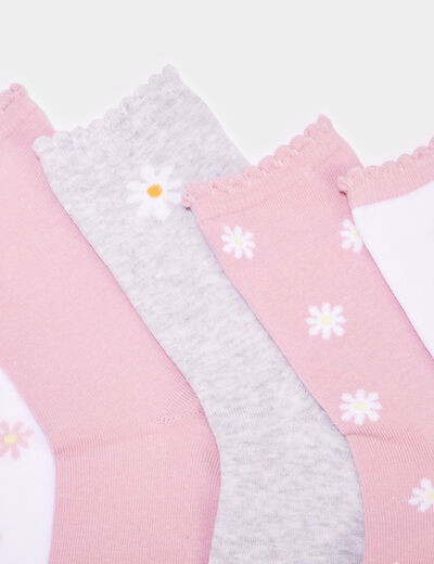 Lot 5 paires chaussettes coton parme femme