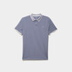 Polo slim manches courtes stretch bleu gris homme