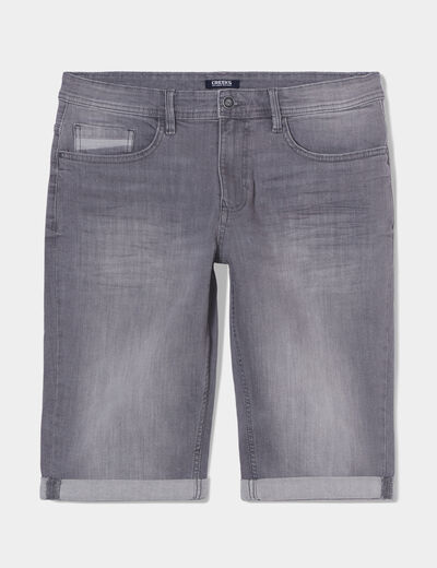 Bermuda short en jean regular denim gris homme