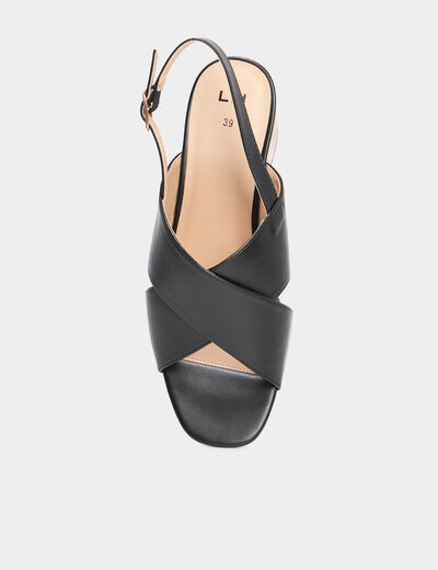Mules à talons 5 cm noir femme