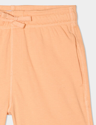 Short jogging droit taille élastiquée rose saumon garçon