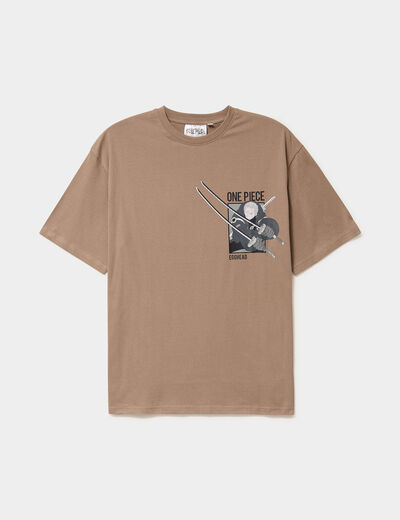 T-shirt manches courtes One Piece Zoro marron homme