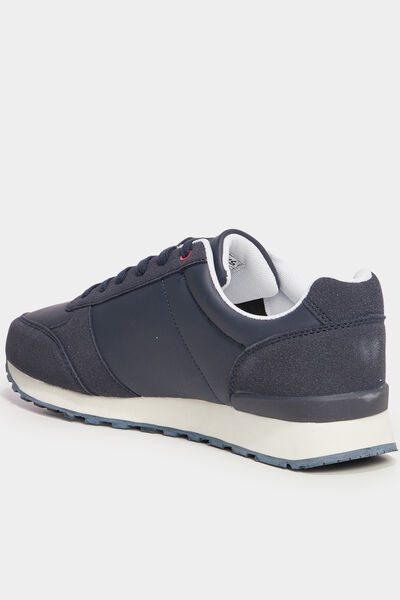 Baskets running &agrave; lacets bleu marine homme