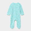Dors-bien en coton manches longues zipp&eacute; bleu turquoise b&eacute;b&eacute;