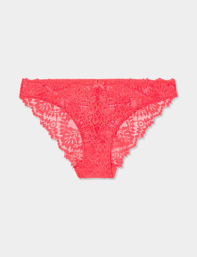 Culotte en dentelle rouge femme