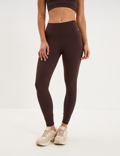 Legging de sport gainant taille haute marron fonc&eacute; femme