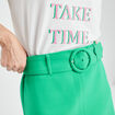 Jupe trapèze courte ceinturée vert menthe femme