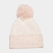 Bonnet &agrave; pompon fausse fourrure sable femme
