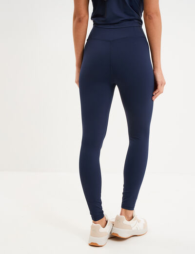 Legging de sport taille haute bleu marine femme