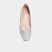 Ballerines à bouts carrés gris argent femme