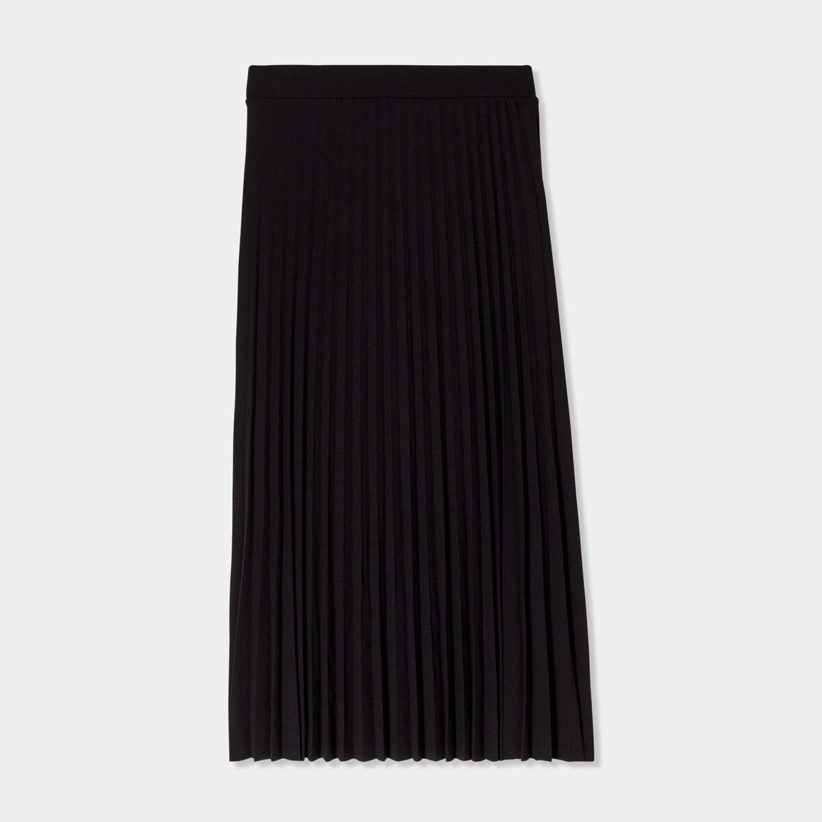 Jupe midi plissée patineuse noir femme