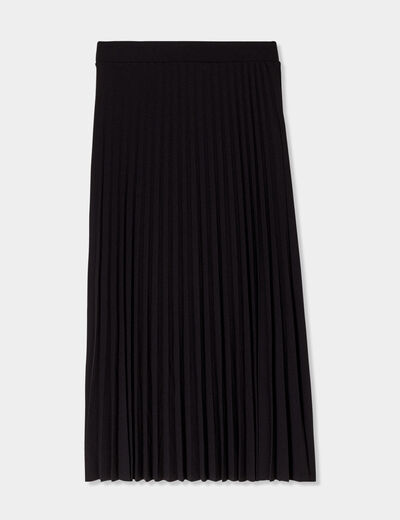Jupe midi plissée patineuse noir femme