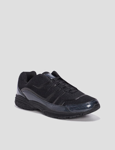 Baskets plates running élastiquées noir homme