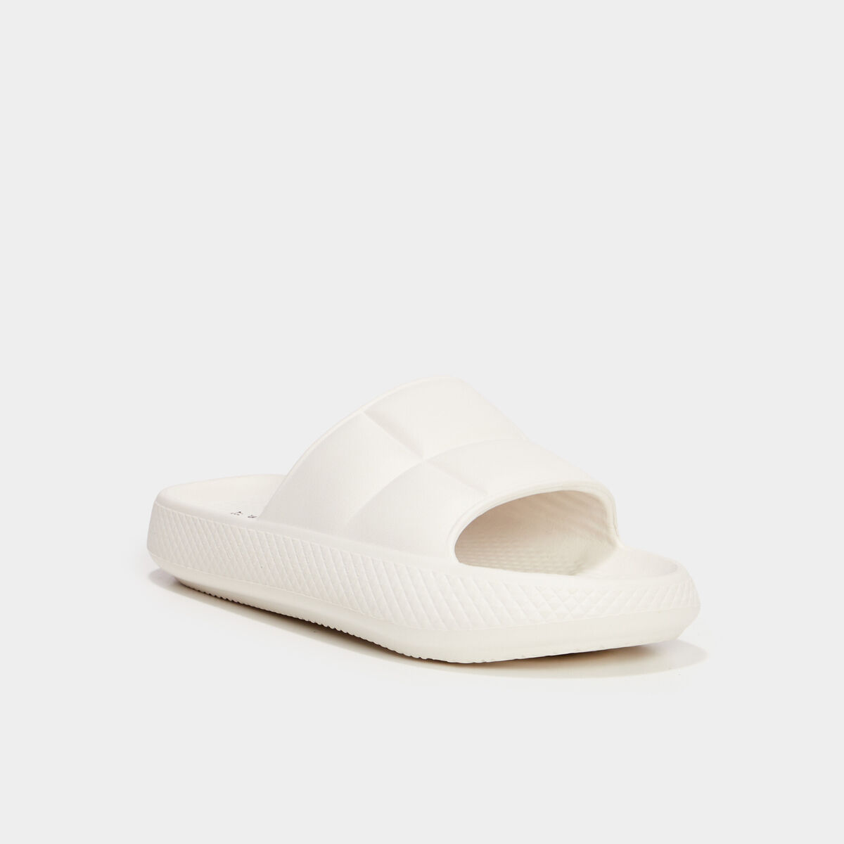 Claquettes matelassées Wamea Beach blanc femme