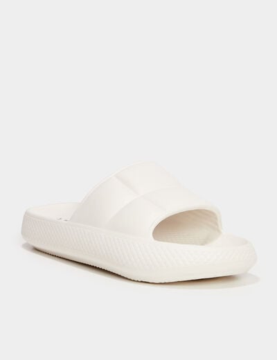 Claquettes matelassées Wamea Beach blanc femme